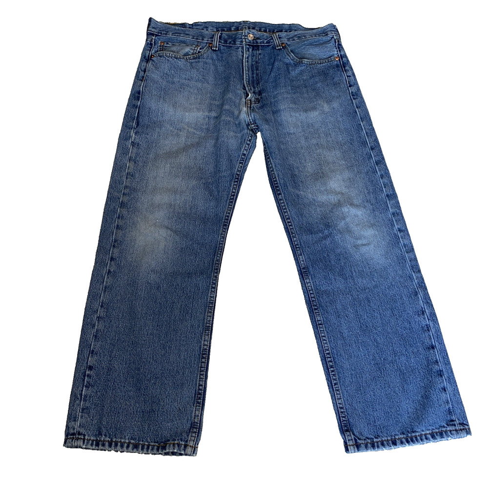 Levi's 505 38 X 30 Men Regular Fit Straight Leg Zip Fly Blue Jeans Denim